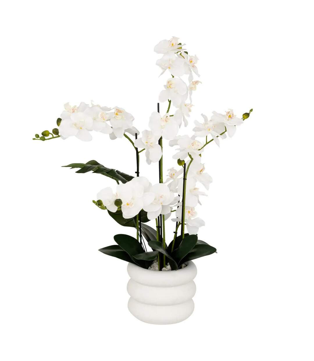 Orchidée Artificielle en Pot Mick 80cm Blanc-1