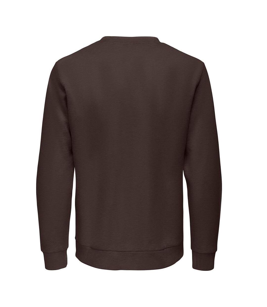 Sweat marron foncé homme only & sons chase-2