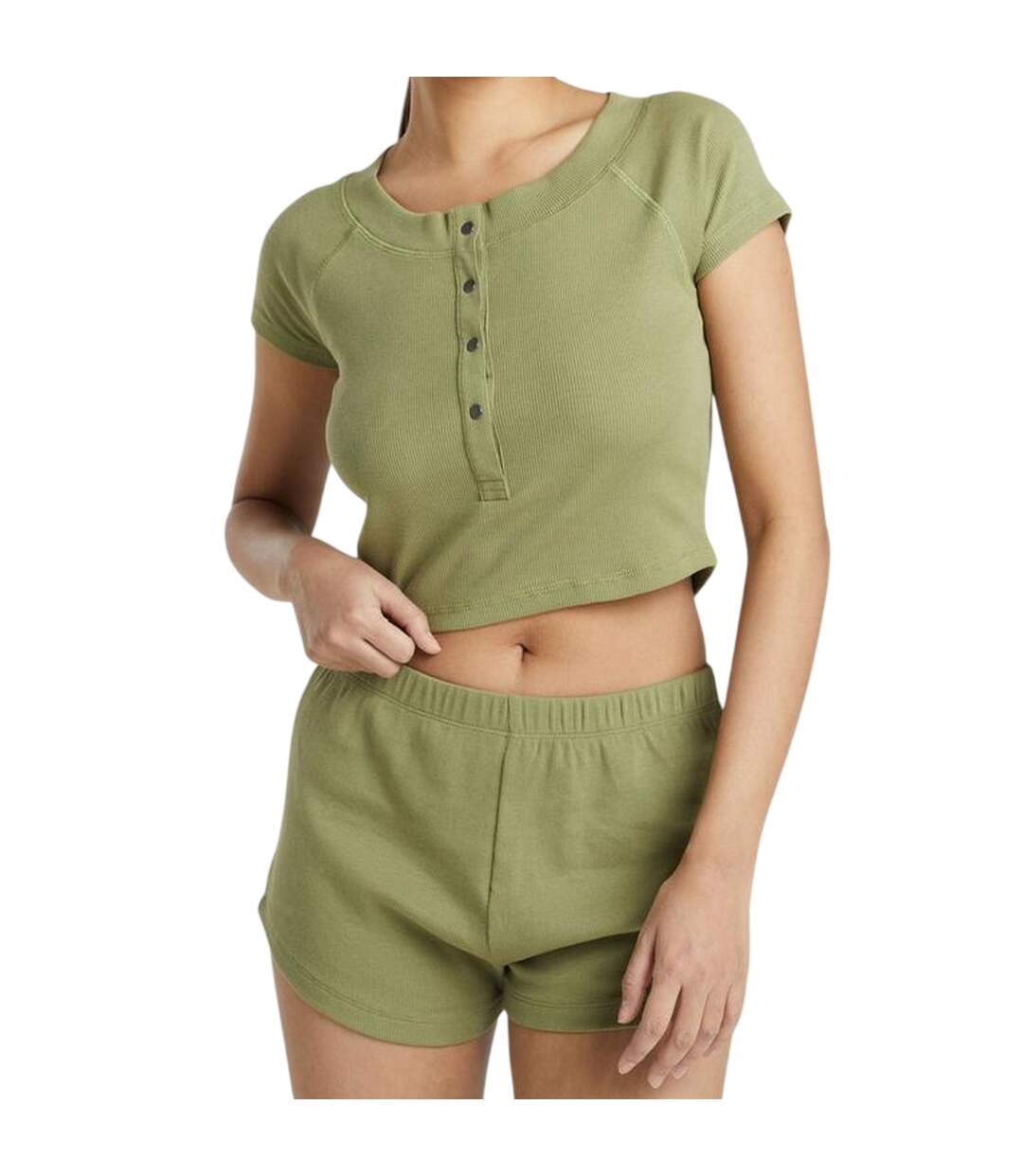 Ensemble De Vêtements De Détente Motif/style Uni Femme Vert Kaki Brave Soul-2