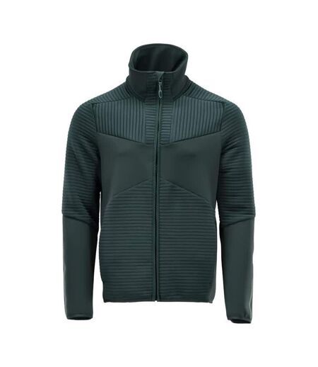 Mens Customised Striped Fleece Jacket Forest Green Mascot