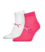 Socquettes Motif/style Logo Femme Blanc Rose Puma-3