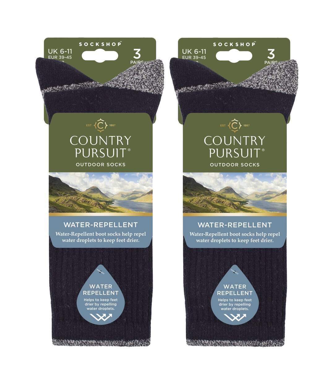Country Pursuit - 6 Paires de Chaussettes Homme Imperméables Rembourrées Douces-2