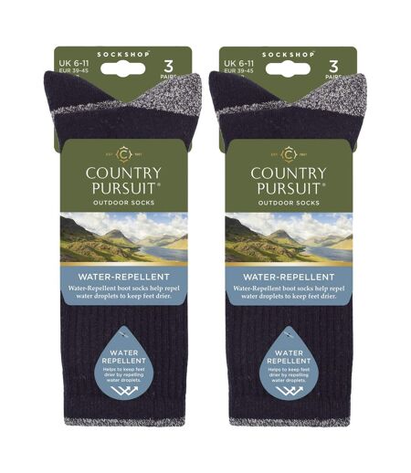 Country Pursuit - 6 Paires de Chaussettes Homme Imperméables Rembourrées Douces