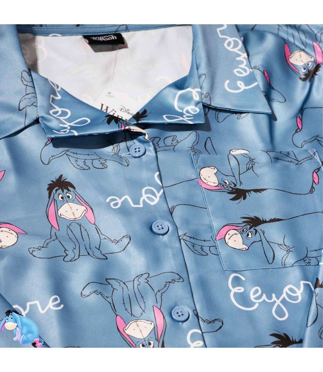 Ensemble De Pyjama Long Motif Bourriquet Femme Bleu Winnie The Pooh-4