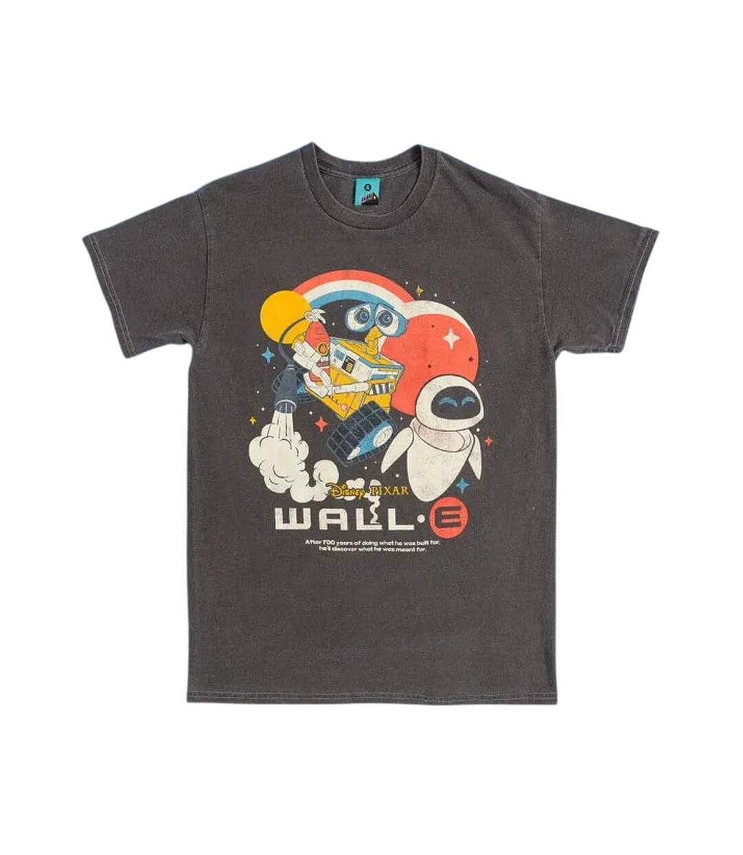Unisex Adult Vintage Wash T-shirt Charcoal Wall-E-1