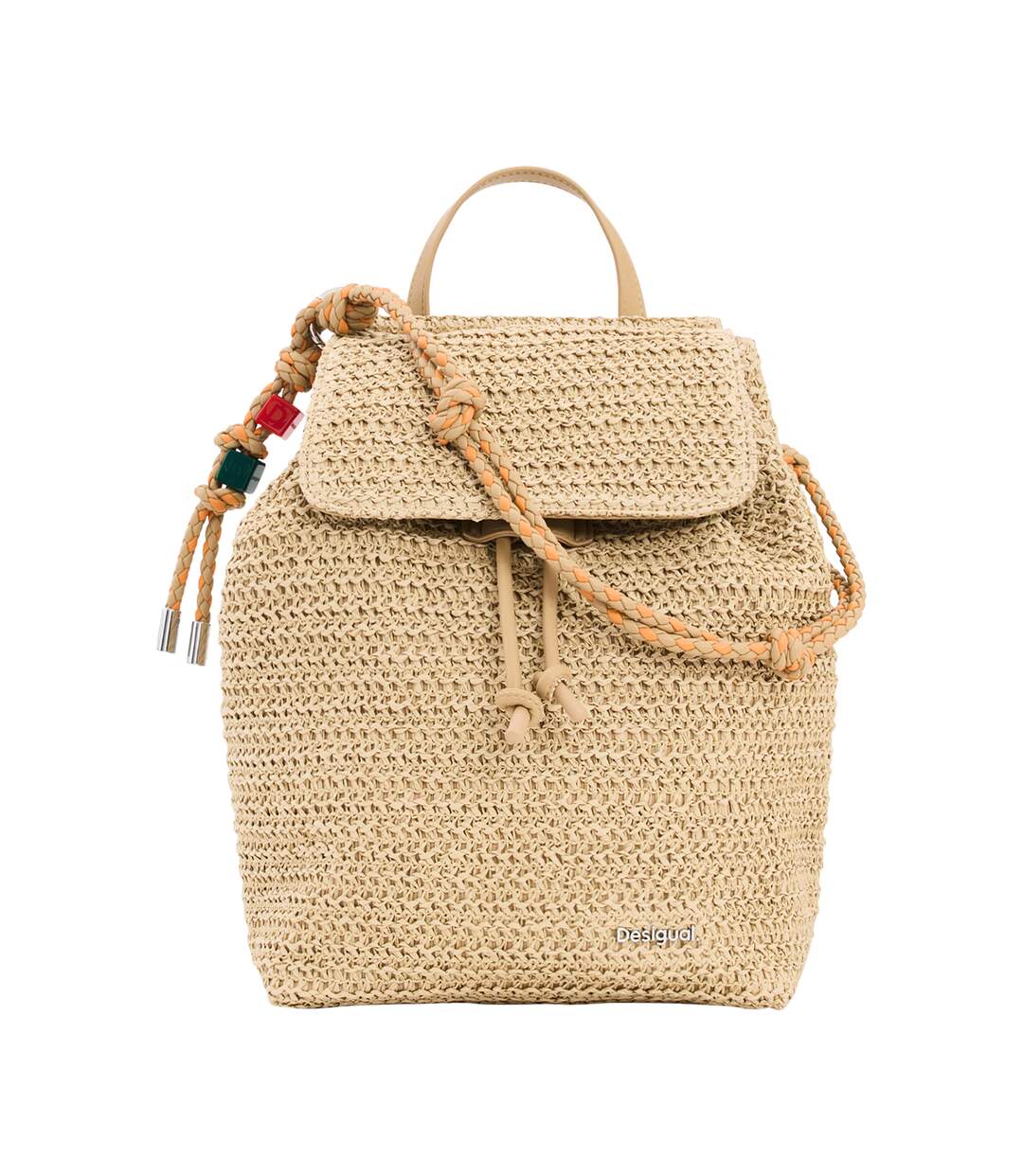 Sac à Dos Desigual Half Logo Raffia Luena Mini-4