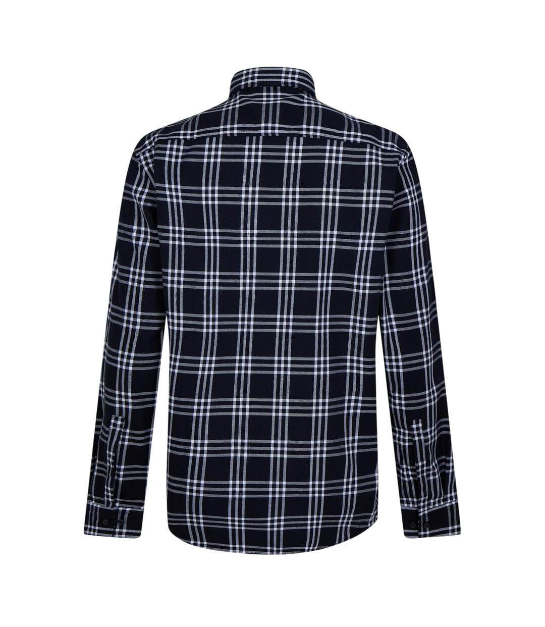 Mens Plaid Regular Long-sleeved Shirt Blue Black Hugo Boss-3
