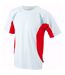 t-shirt running respirant JN391 - blanc et rouge - HOMME