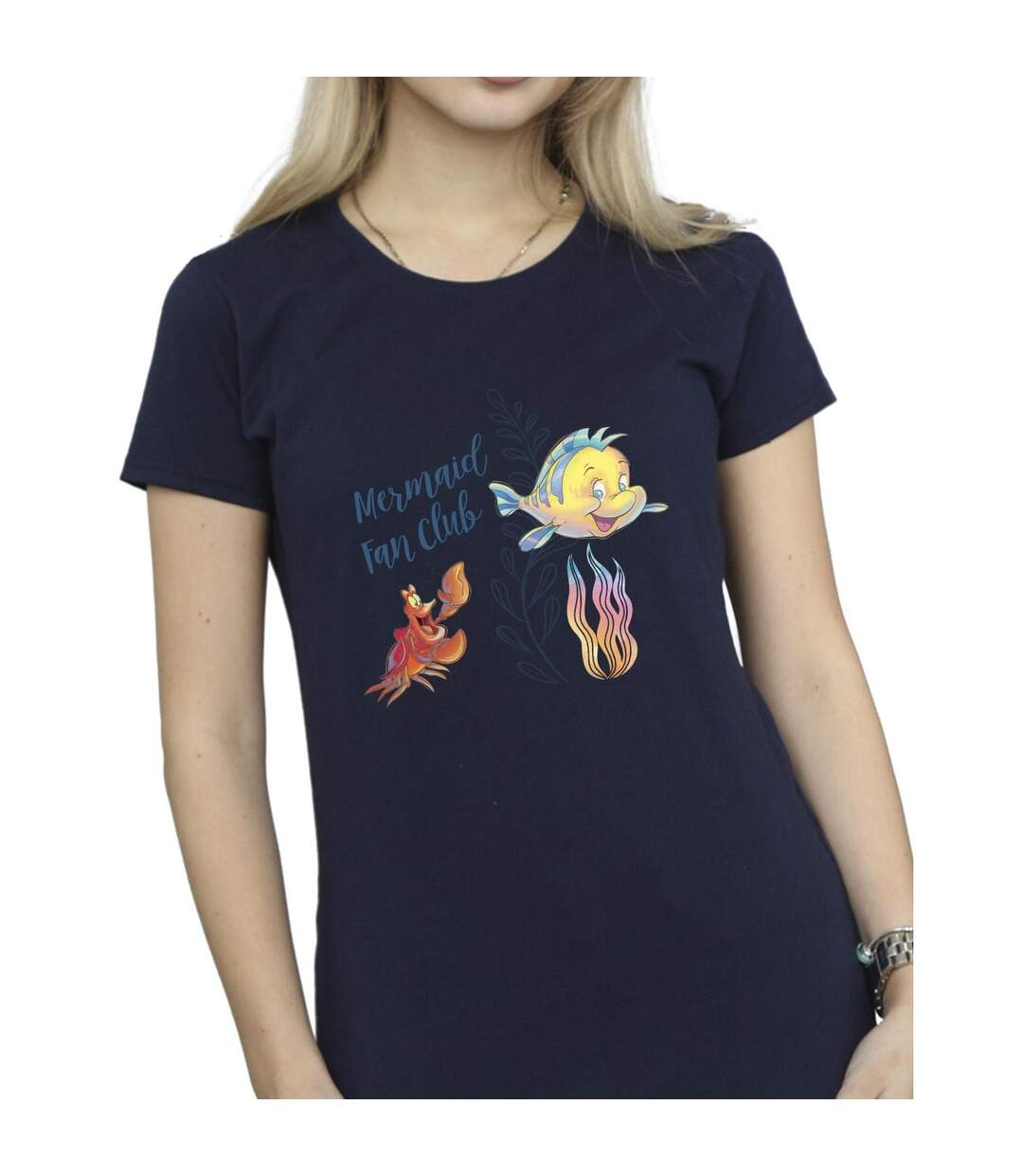 Disney T-shirt coton The Little Mermaid Club Femme/Ladies (Bleu marine) - UTBI26354-3