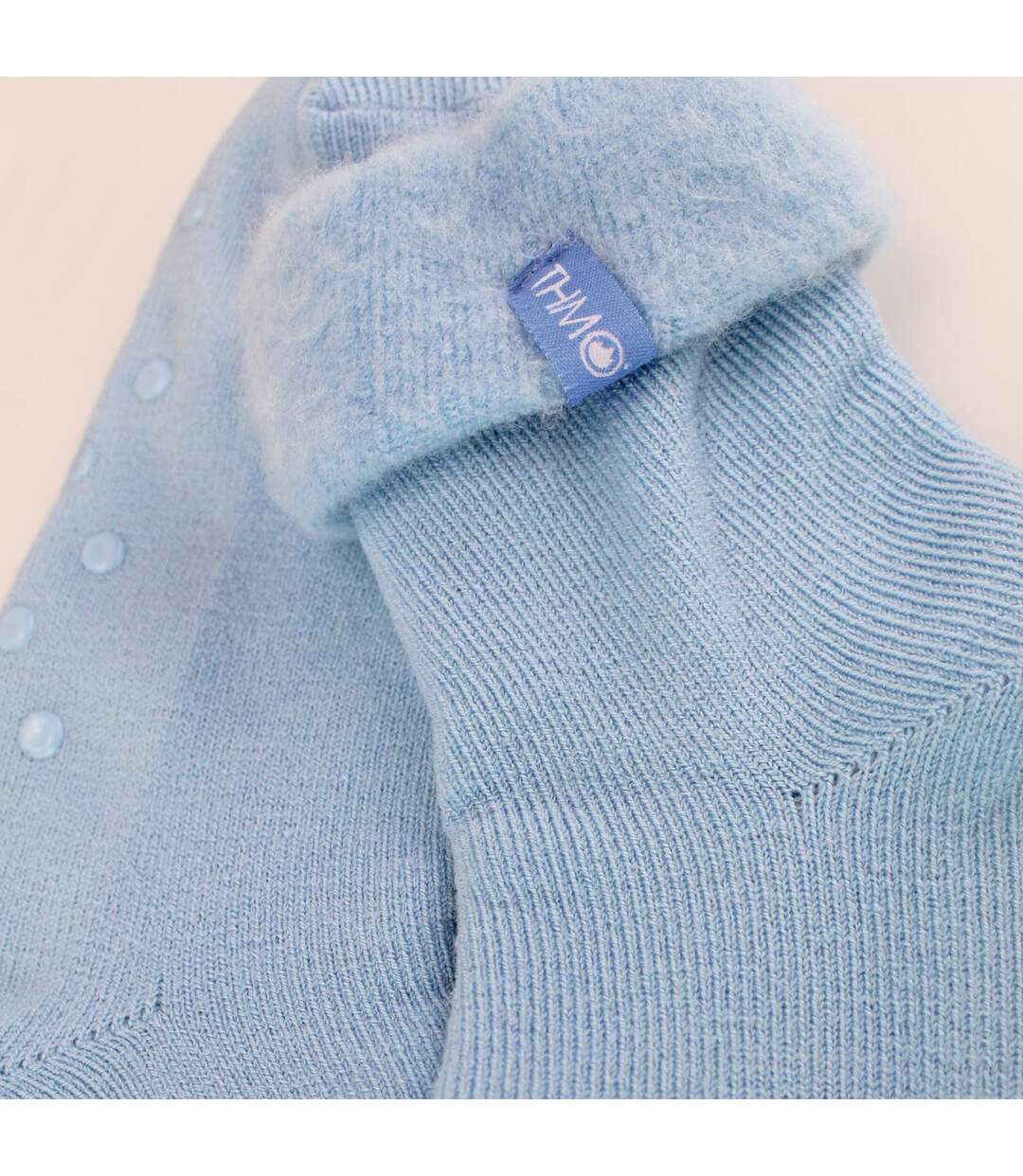 THMO - Femme Chaussettes de Lit Polaire Antidérapantes Hiver Thermique-3