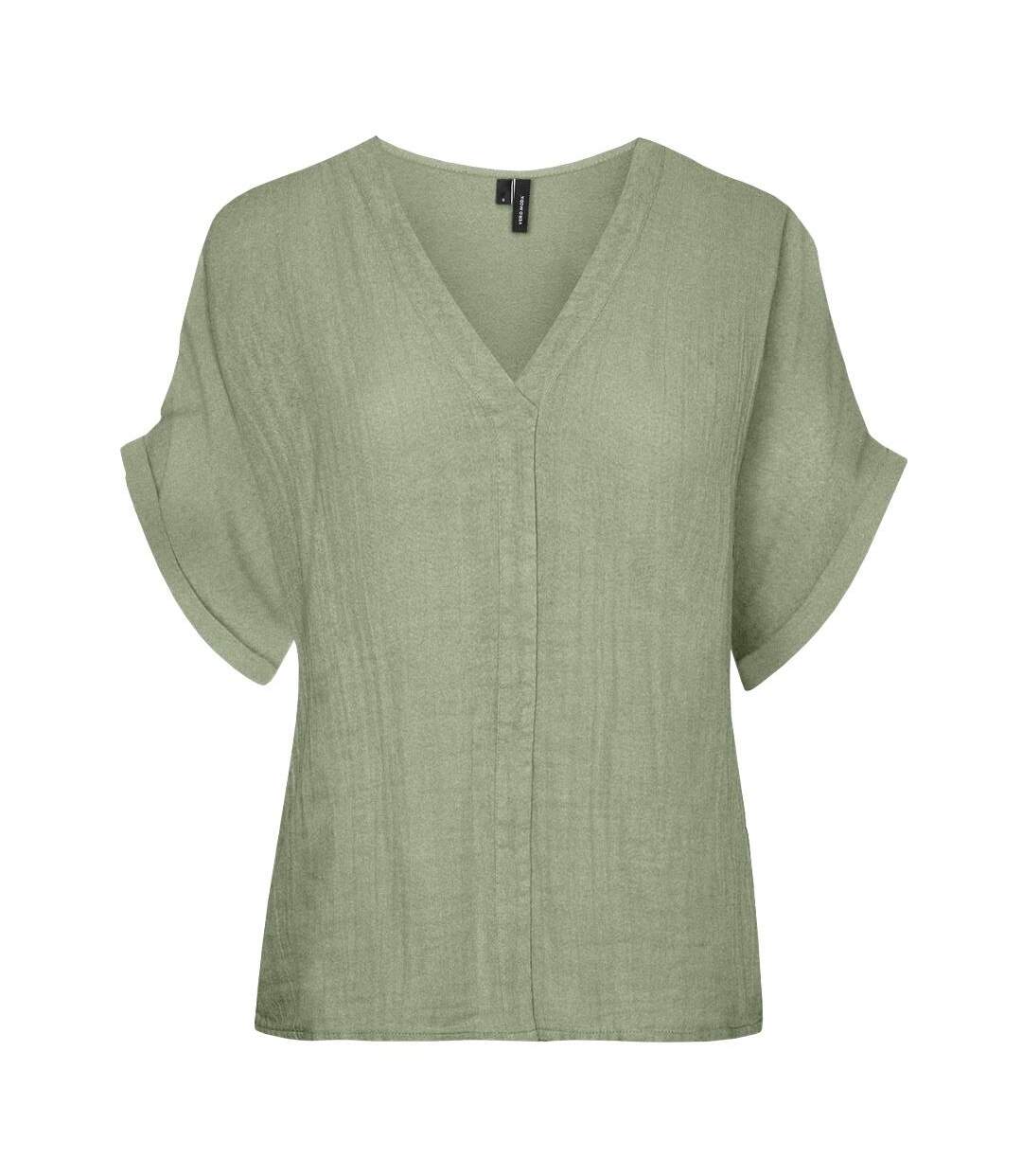 T-Shirt vert femme vero moda mathilda-2