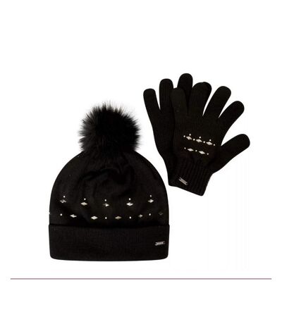 Dare 2B Womens/Ladies Crystal Hat And Gloves Set (Black) (One Size)