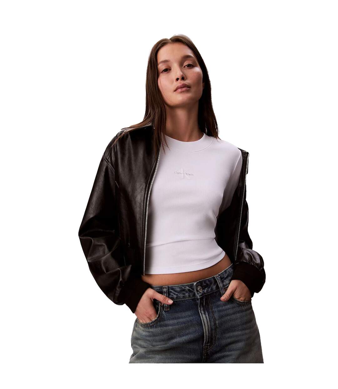 T-shirt Court Femme Blanc Calvin Klein-1