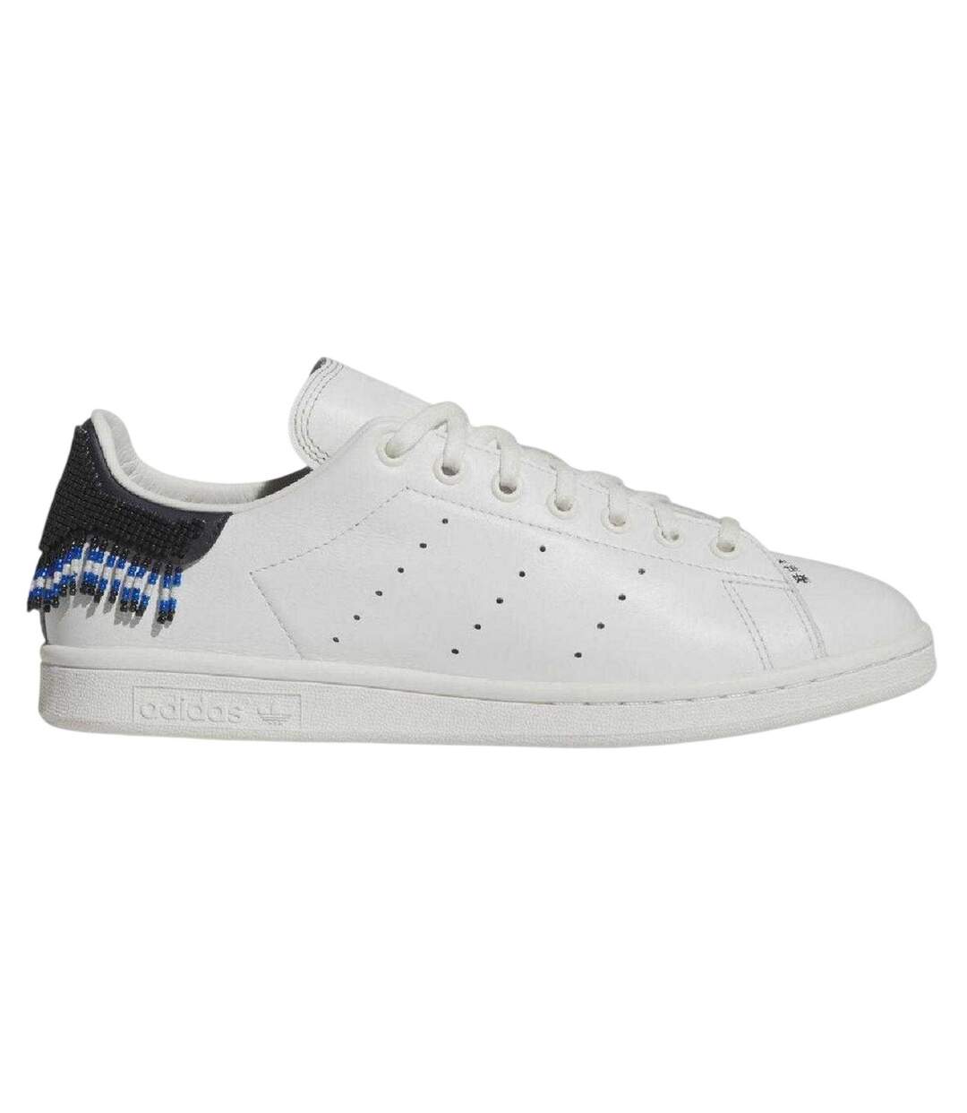 Mens Stan Smith Beaded Leather Embellished Flat Trainers White Adidas-1