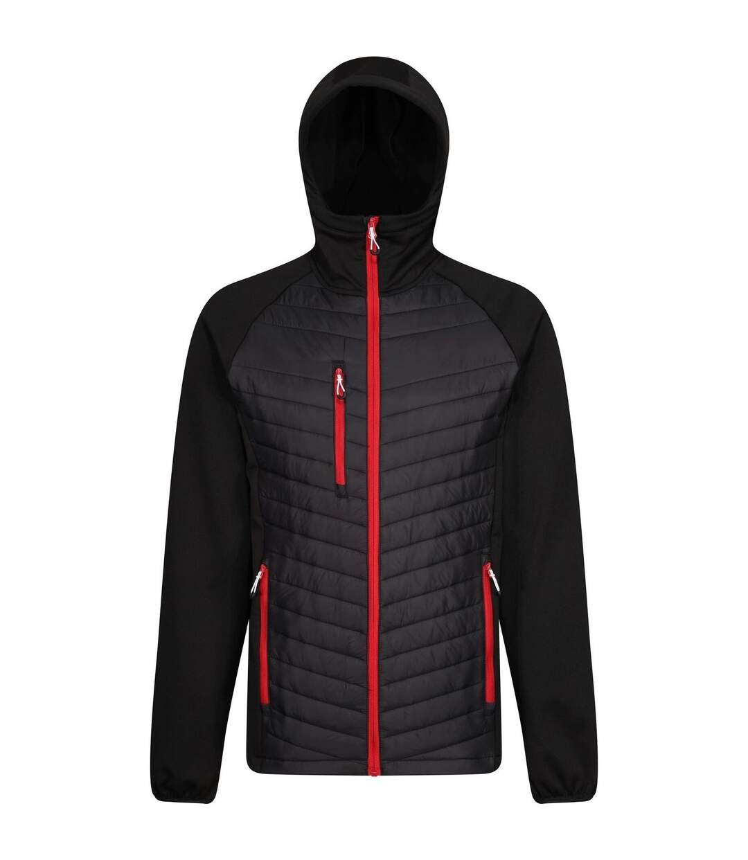 Mens Navigate Quilted Hybrid Jacket Black Classic Red Regatta-2