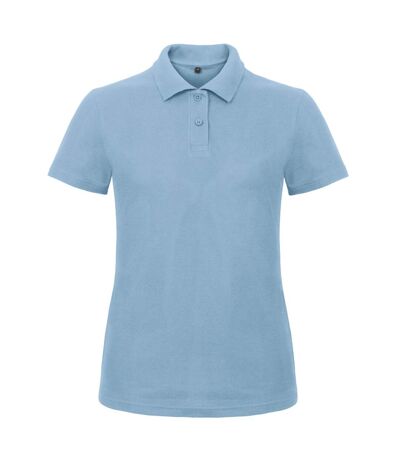 B&C Womens/Ladies ID.001 Piqué Polo Shirt (Light Blue)