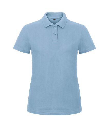 B&C Womens/Ladies ID.001 Piqué Polo Shirt (Light Blue)