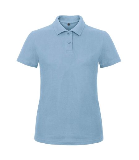 B&C Womens/Ladies ID.001 Piqué Polo Shirt (Light Blue)