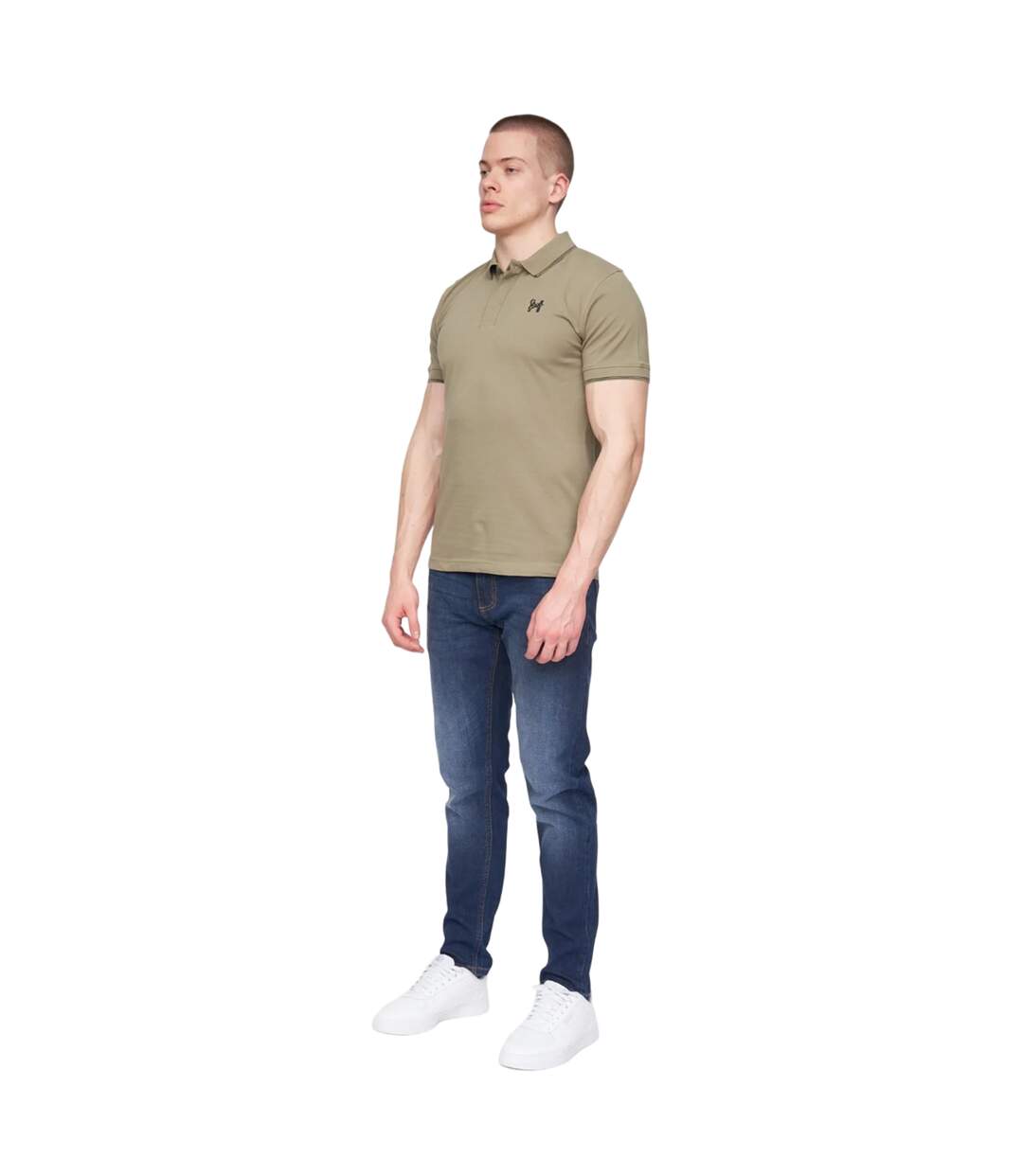 Polo moorehen homme vieux vert kaki Henleys-3