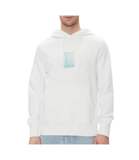 Sweat à capuche blanc homme calvin klein jeans brush stroke - l