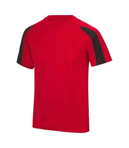 T-shirt Adulte Rouge Feu Noir Vif AWDis Cool