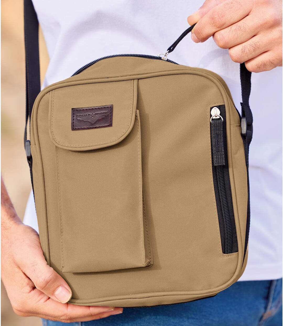 Sac à bandoulière homme - beige-3