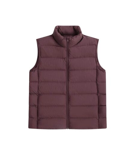Mens Down Lightweight Gilet Dark Burgundy Animal