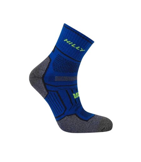 Unisex adult double layered ankle socks blue/grey marl Hilly