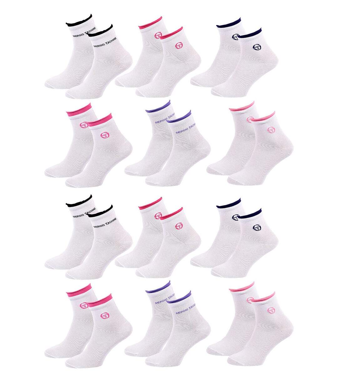 Chaussettes Femme QUARTER SERGIO TACCHINI Lot de 12 Pack de 12 Paires 5906-1