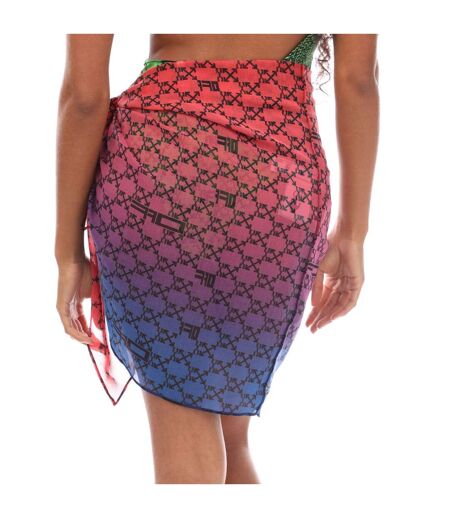 Paréo Femme Rouge Noir Bleu Off White
