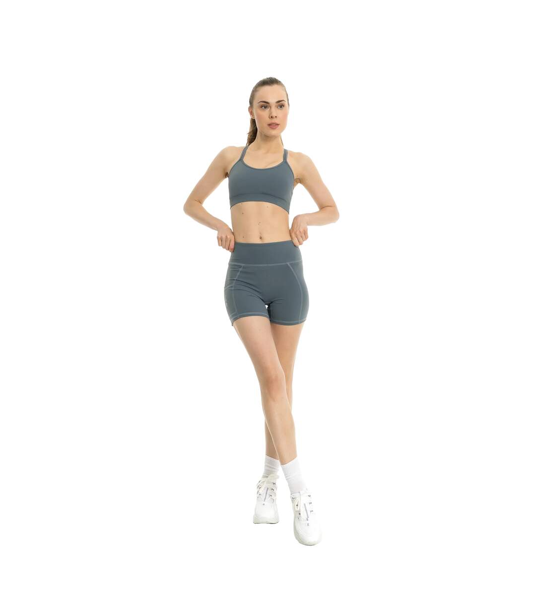 Short de jogging summer femme beige foncé Lookus-1