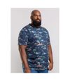 Duke Mens Chester Kingsize Hawaiian T-Shirt (Navy Marl) - UTDC244