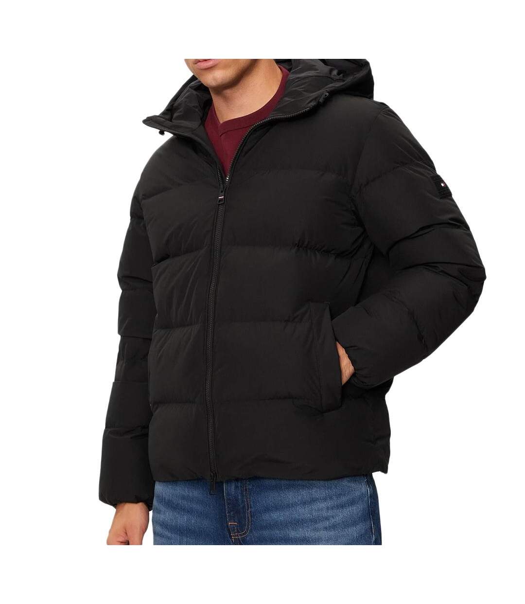 Doudoune Noire Homme Tommy Hilfiger Down Hooded Puffer - L-1