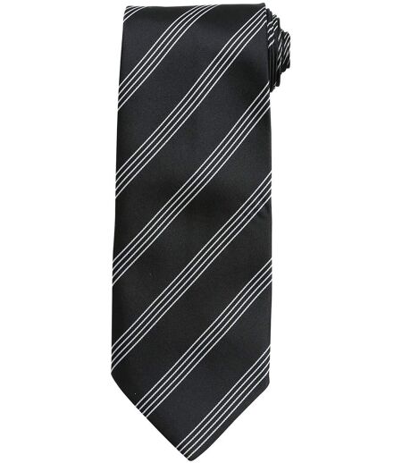 Cravate à 4 rayures - PB62 - noir rayé gris