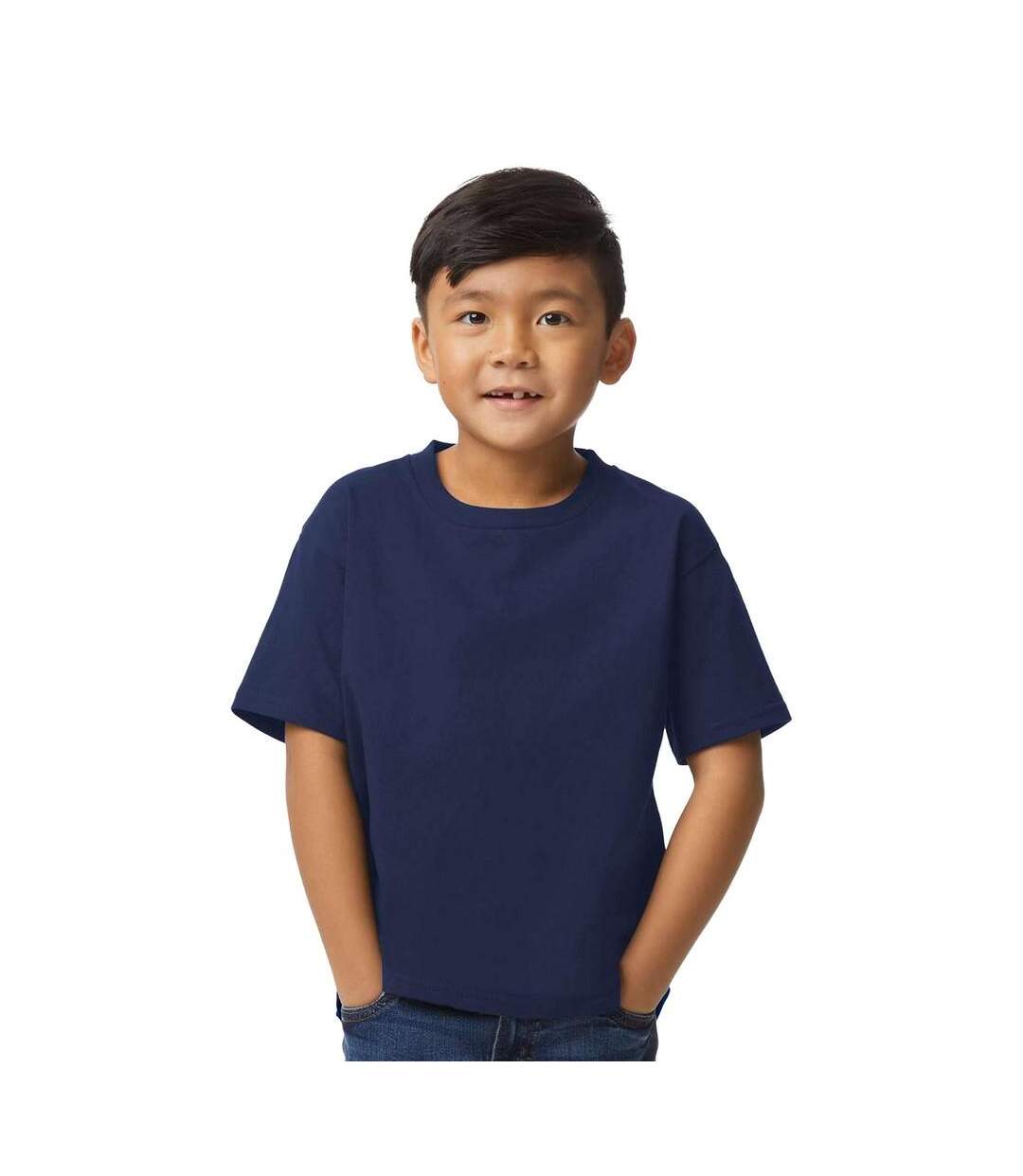 T-shirt Enfant Bleu Marine Gildan-1