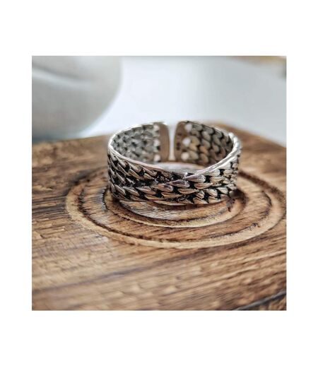 Adjustable Boho Vintage Thick Cross Chain Dainty Cuff Band Ring