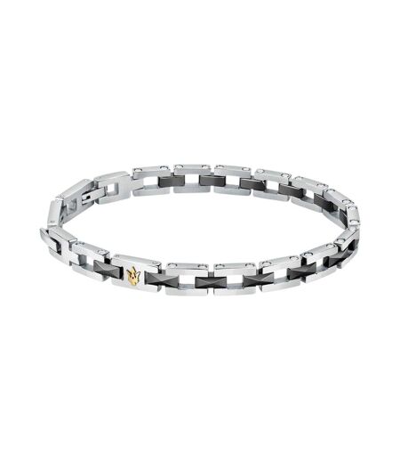 Mens Enamelled Link Bracelet One Size Silver Maserati