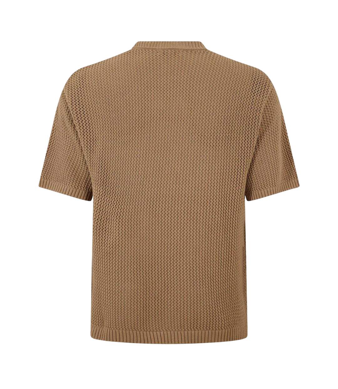 Mens Logo Knitted T-shirt Mocha Belier-3