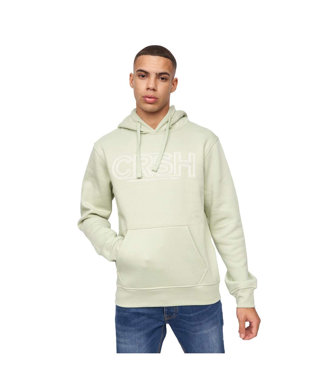Sweat À Capuche Kendrick Homme Vert De Gris Crosshatch-2