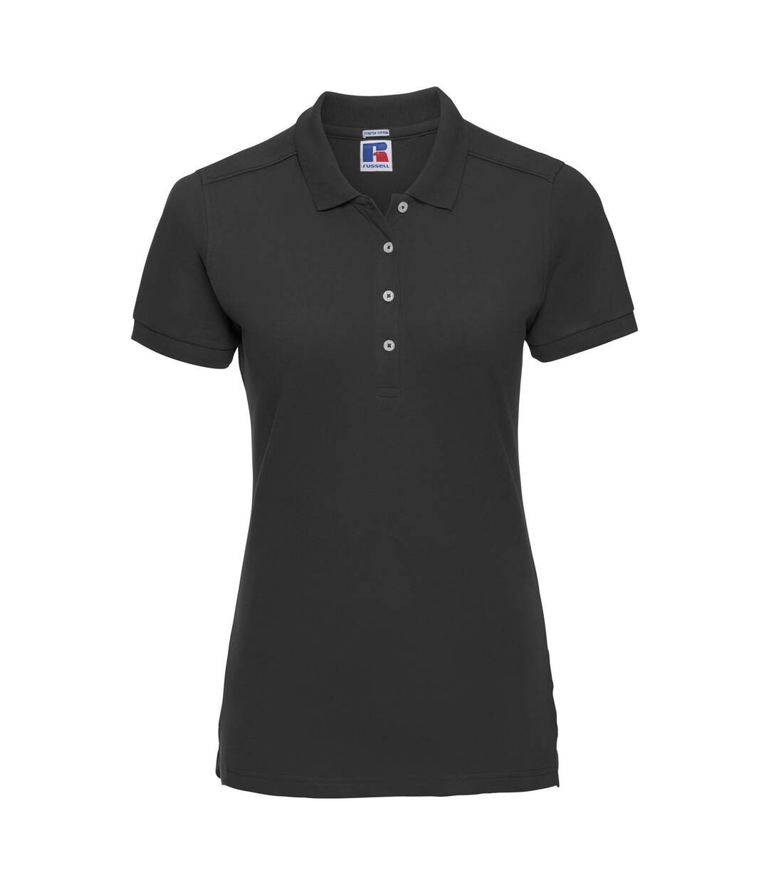 Polo À Manches Courtes En Stretch Pour Femmes/femmes Noir Russell-1