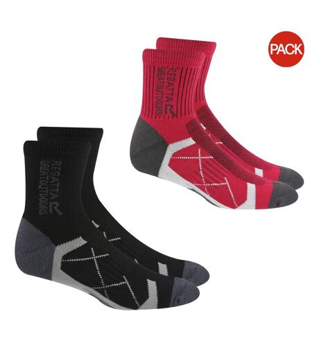 Chaussettes Pour Bottes Femme Noir Rouge Vif Regatta