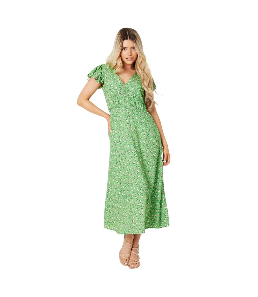 Robe mi-longue femme vert Dorothy Perkins-1