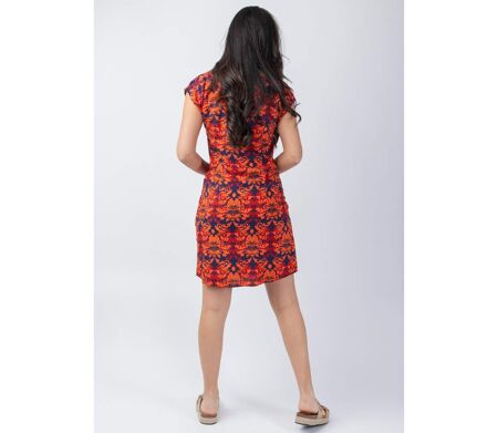 Robe courte en coton viscose  ERIKA motif ethnique baroque Coton Du Monde