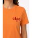 T-shirt col rond broderie Ciao et coeur-4