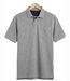 CHALLENGER RUSTICO1 : Polo manches courtes gris chiné en maille piquée 100% coton et détails chambray-2