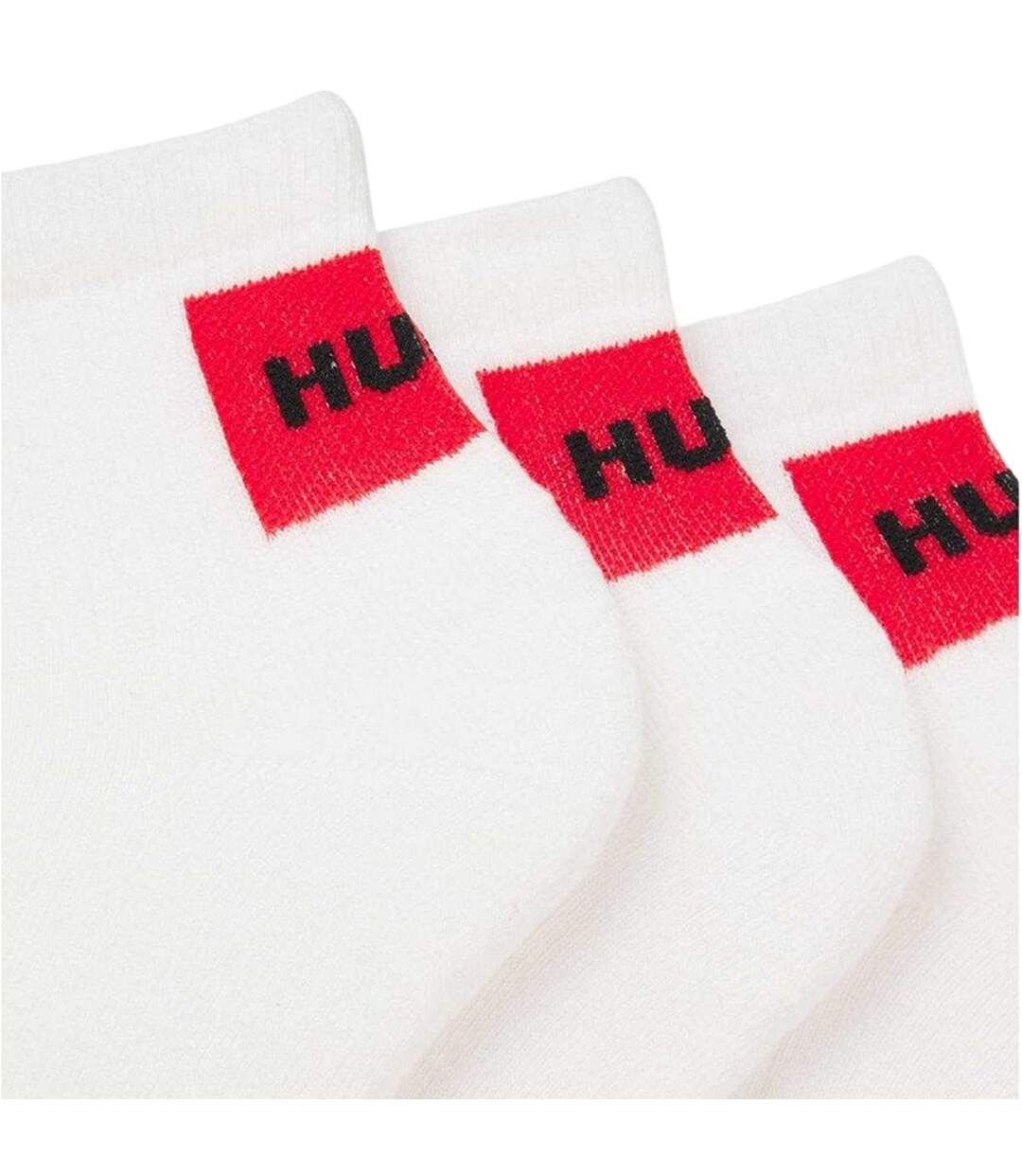 Lot De 3  Socquettes Motif/style Logo Homme Blanc Hugo-3