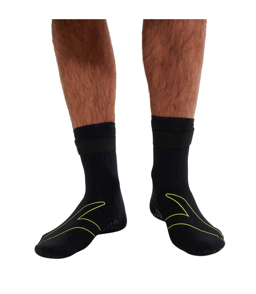 Chaussettes De Piscine Open Water Homme Noir Jaune Fluo Speedo-3