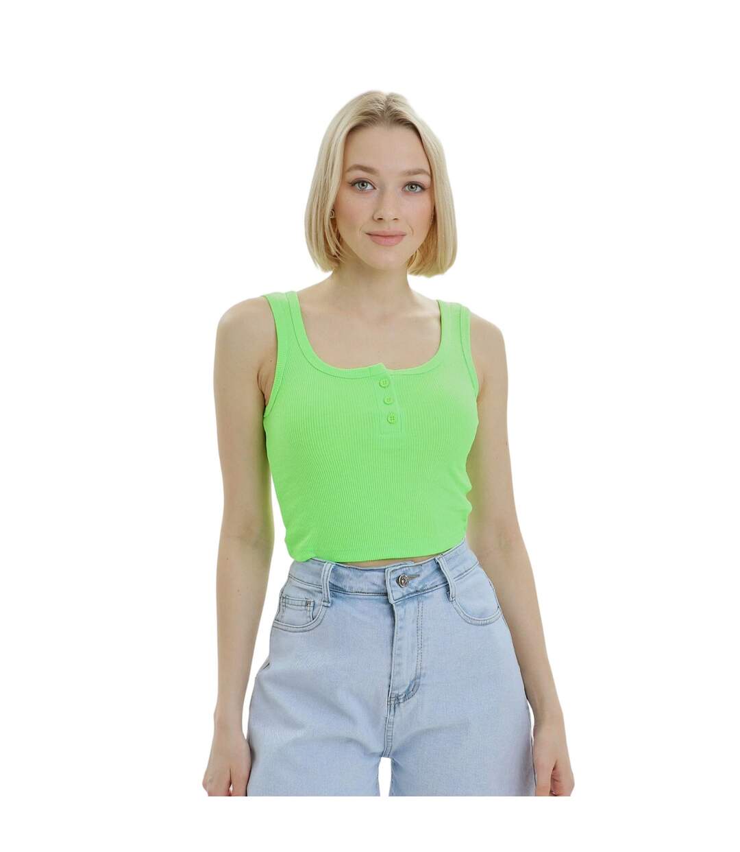 Haut Court Mercan Femme Vert Néon Lookus-1