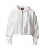 Womens/ladies Victory Relaxed Fit Crop Hoodie Cream Gym King-1