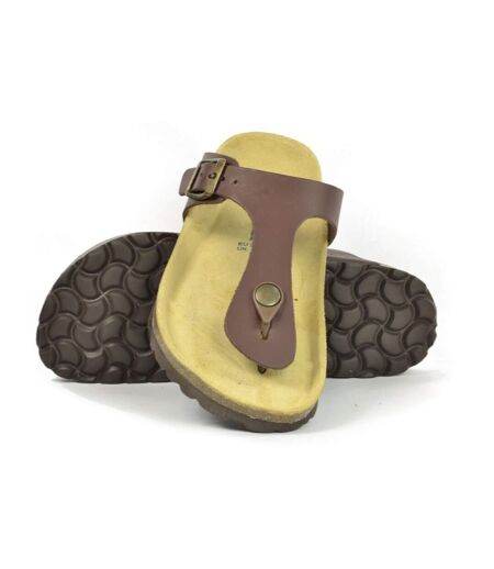 Sanosan Womens/Ladies Geneve Designer Leather Sandals (Dark Brown) - UTBS2964